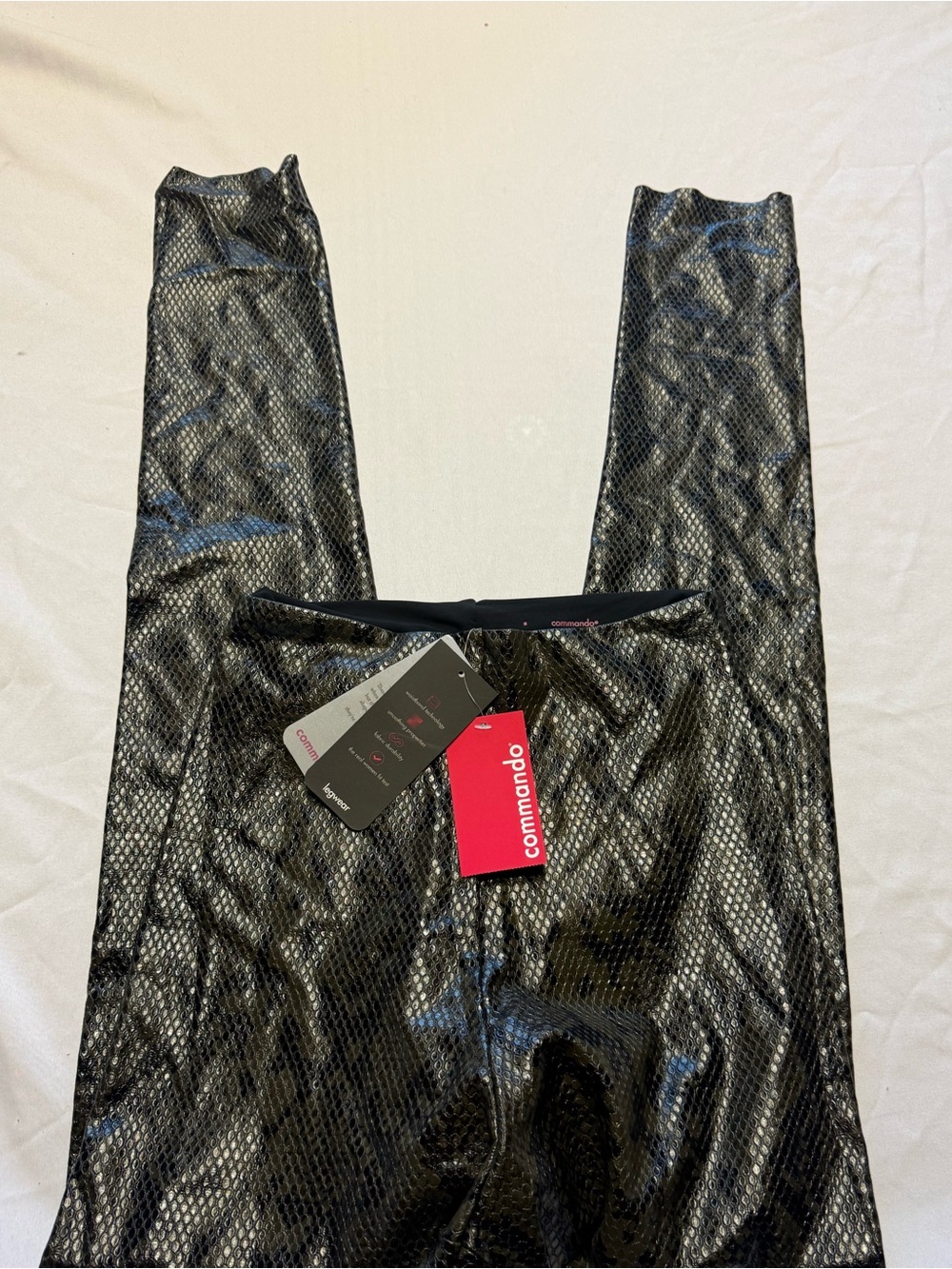Commando Black Snake-Print High-Rise Bike Shorts
